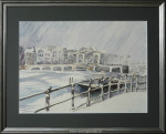 Aquarel, Magere Brug A'dam, passe-partout en inlijsten